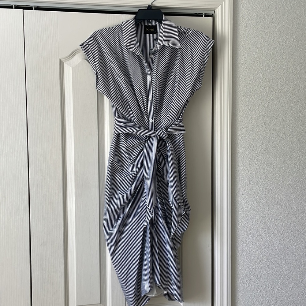 DO+BE striped short sleeve midi dress